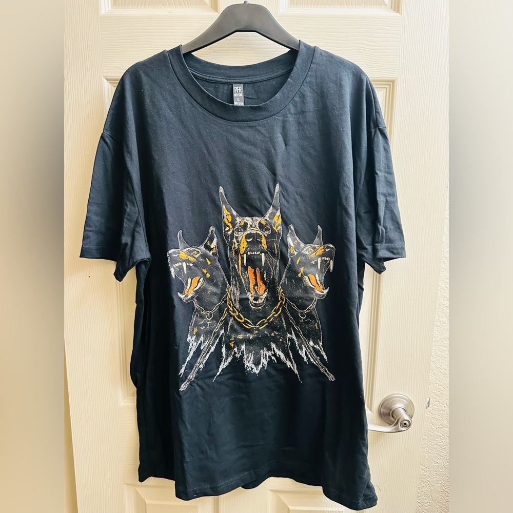 Black Graphic T-Shirt with Fierce Design